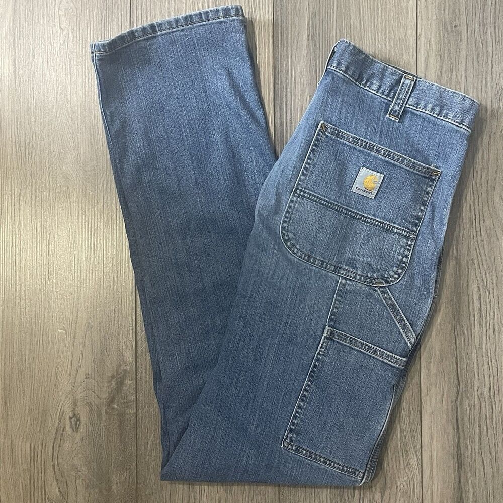 Carhartt Double Knee Carpenter Jeans Men's 33x34 Relaxed Fit Denim Y2K Work